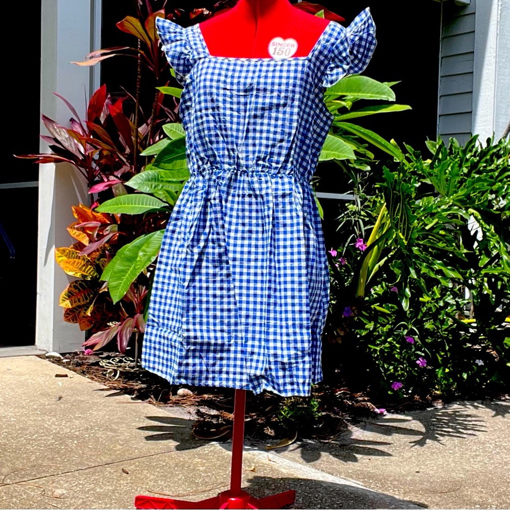 Great for Halloween costume 🎃🎃🎃🎃New MIDI length blue and white checker